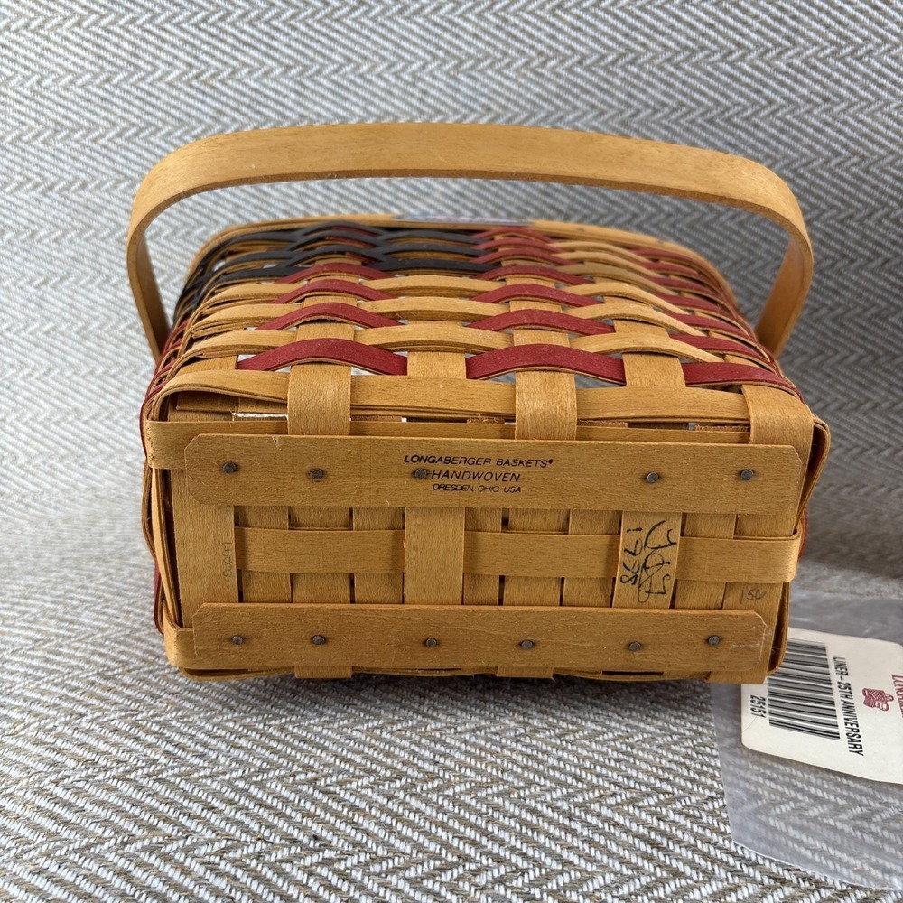 Longaberger 25th Anniversary Flag Basket with Liner & Protector - Picture 10 of 10